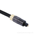 High-speed Fiber Optical Toslink Male to Male Cable with Nylon Mesh, Gold-plated Connector